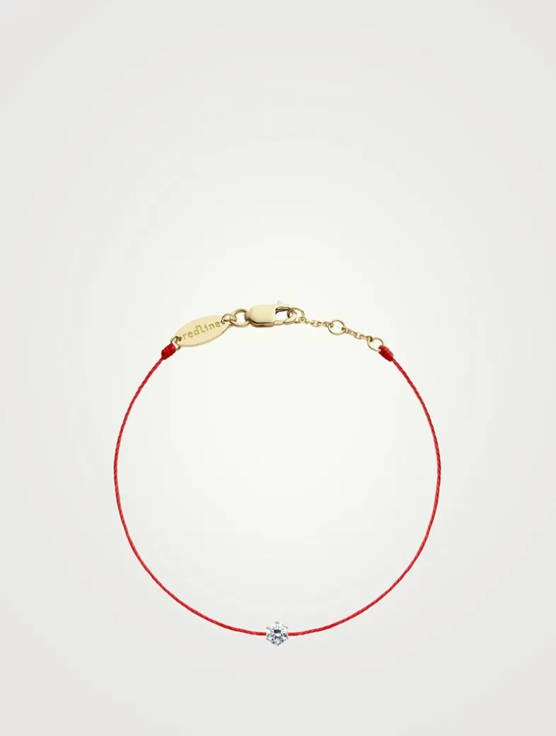 Absolu 18K Gold String Bracelet With Diamond