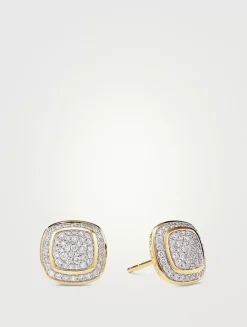 Albion® Stud Earrings In 18k Yellow Gold With Pavé Diamonds