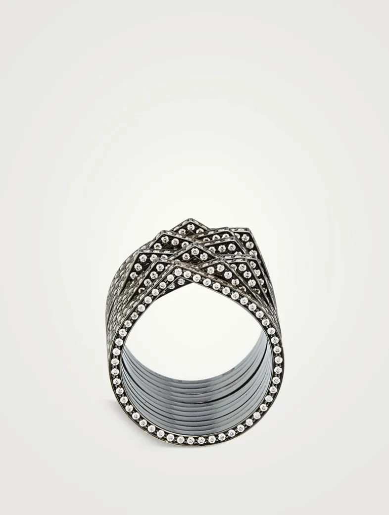 Antifer Gold Ring With Diamonds