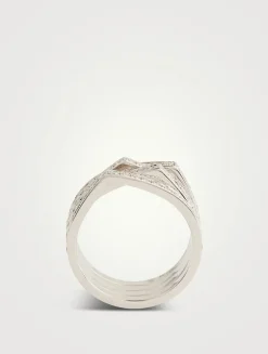Antifer White Gold Ring With Diamonds