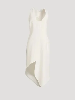 Asymmetric Knit Midi Dress