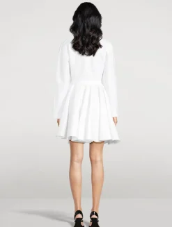 Asymmetric Poplin Mini Dress