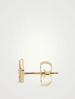 Aztec 14K Gold Right Zig Zag Single Stud Earring