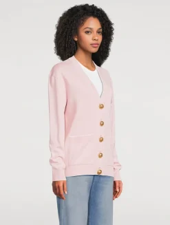 Balmain Emblème-Embroidered Cardigan