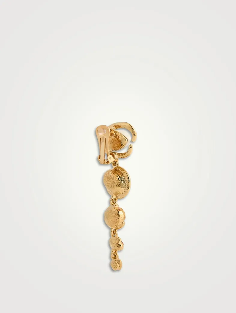 Baroque Faux Pearl O Drop Clip-On Earrings