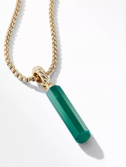 Barrel Amulet With Pink Opal And 18k Yellow Gold
