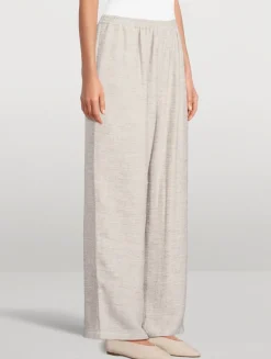 Basketweave Wide-Leg Trousers