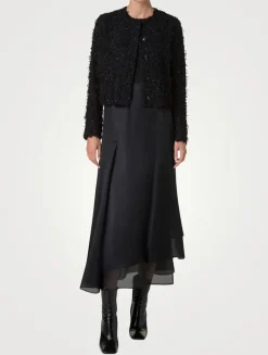 Bea Sequin Fringed Bouclé Jacket