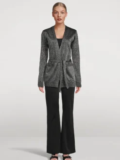 Belted Lurex Cardigan