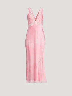 Bier Lace-Trim Midi Slip Dress