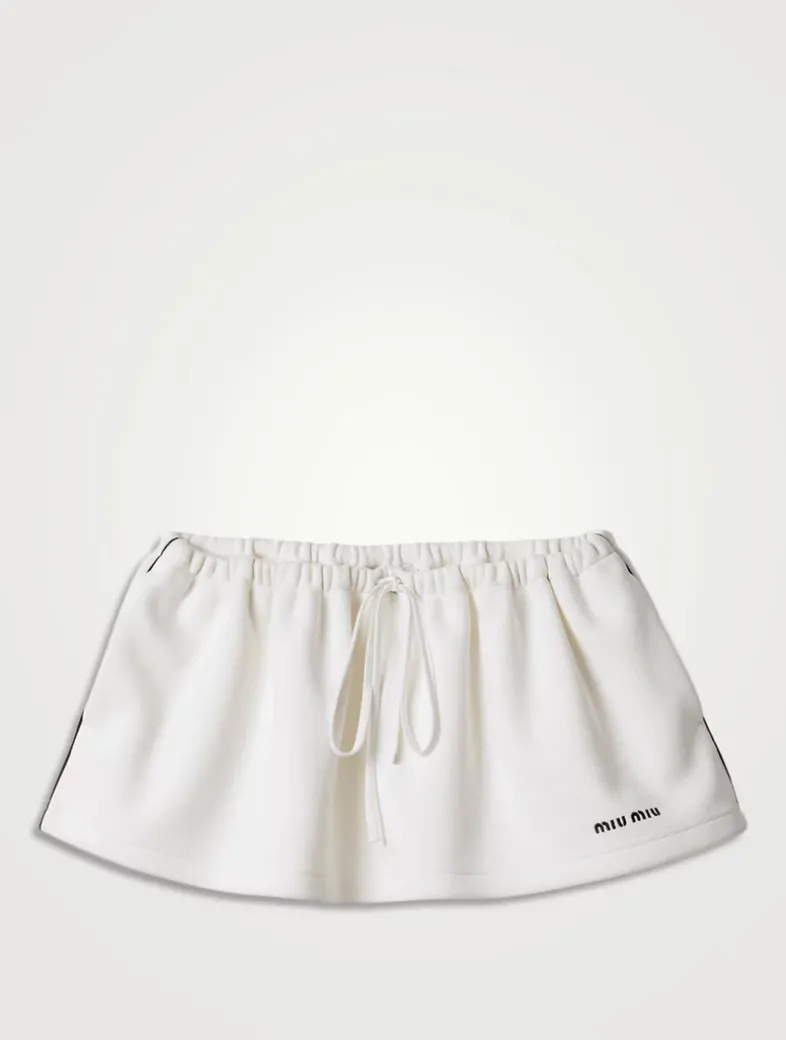 Bonded Piqué And Technical Jersey Miniskirt