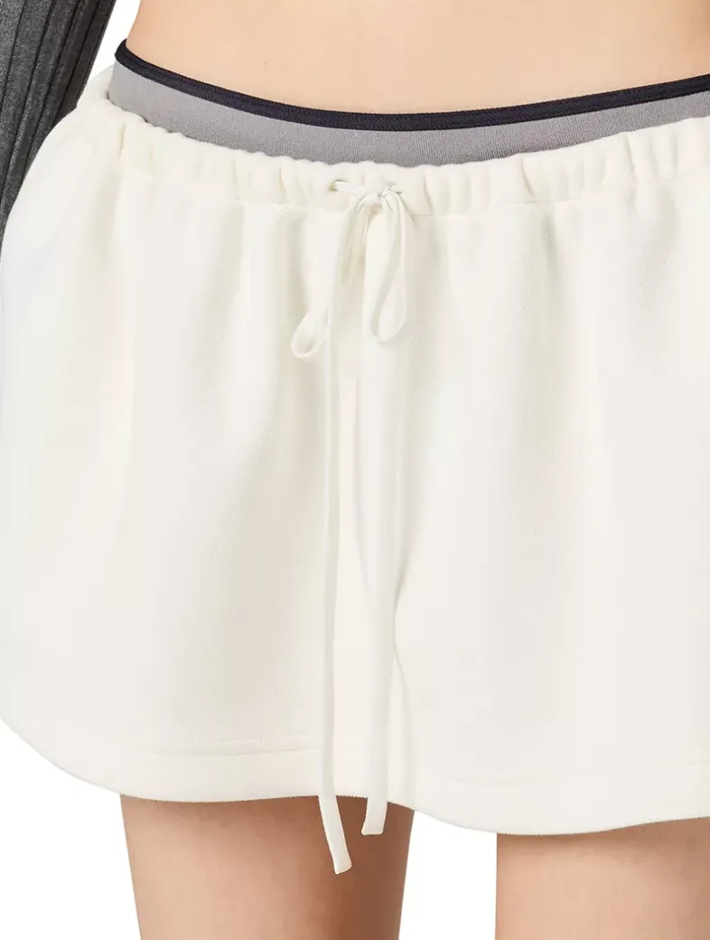 Bonded Piqué And Technical Jersey Miniskirt