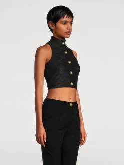 Bouclé Baroque Crop Top