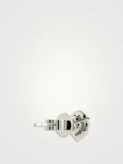 Bouquet 18K White Gold Three-Prong Stud Earrings