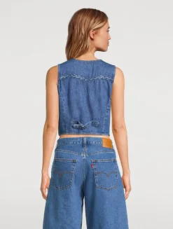 Braided Denim Vest