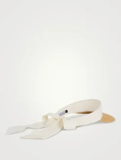 Braide Straw And Linen Visor