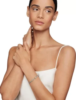 Buckle Bracelet In Sterling Silver With 18k Yellow Gold