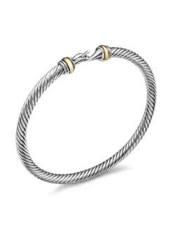 Buckle Bracelet In Sterling Silver With 18k Yellow Gold