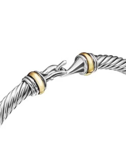 Buckle Bracelet In Sterling Silver With 18k Yellow Gold