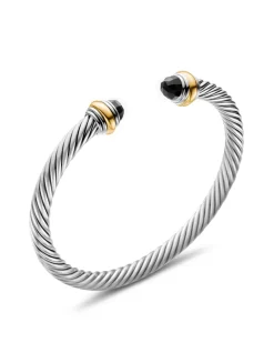 Cable Classics Bracelet In Sterling Silver With Pearls And 14k Yellow Gold