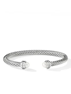 Cable Classics Bracelet In Sterling Silver With Amethyst And Pavé Diamonds