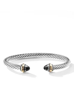 Cable Classics Bracelet In Sterling Silver With Amethyst And 14k Yellow Gold