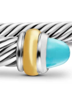 Cable Classics Bracelet In Sterling Silver With Amethyst And 18k Yellow Gold