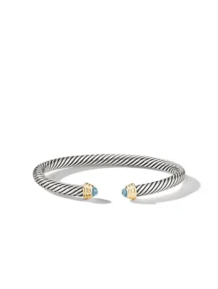 Cable Kids® Bracelet In Sterling Silver With 14k Yellow Gold Domes