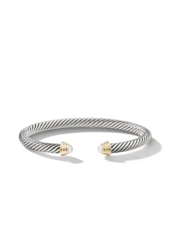 Cable Kids® Bracelet In Sterling Silver With 14k Yellow Gold Domes