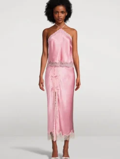 Calder Silk-Blend Midi Slip Skirt