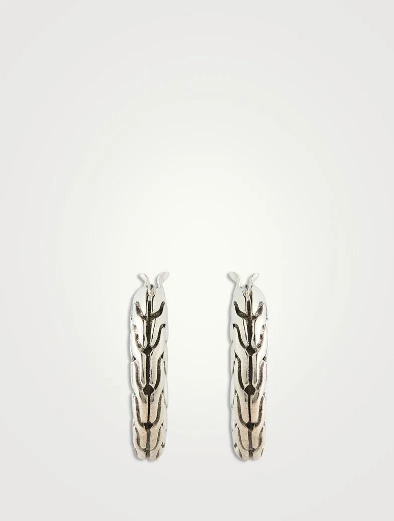 Carved Chain Extra Small Hoop Earrings
