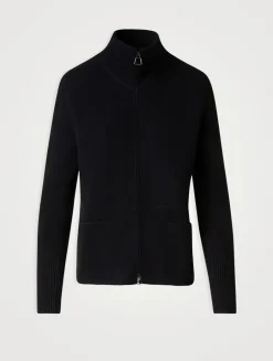Cashmere Double-Face Pique Cardigan