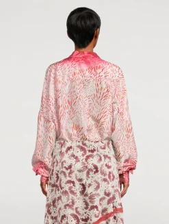Casia Oversized Printed Silk Shirt