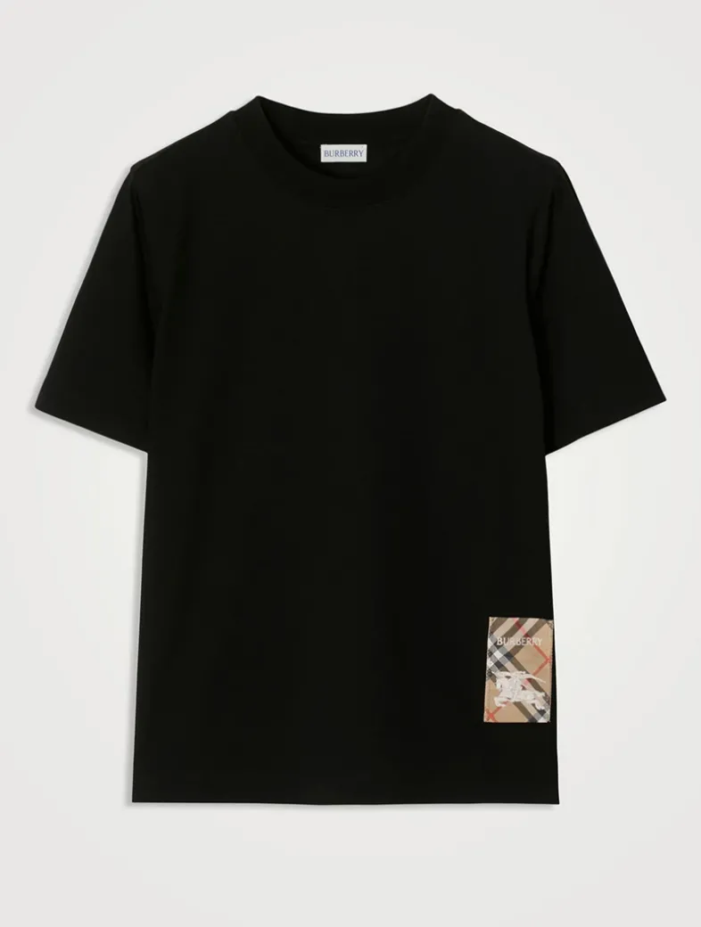 Check Label Cotton T-shirt