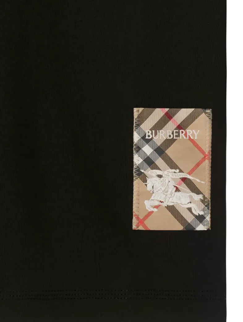 Check Label Cotton T-shirt