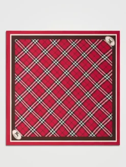 Check Silk Scarf