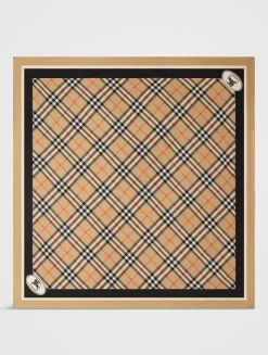 Check Silk Scarf