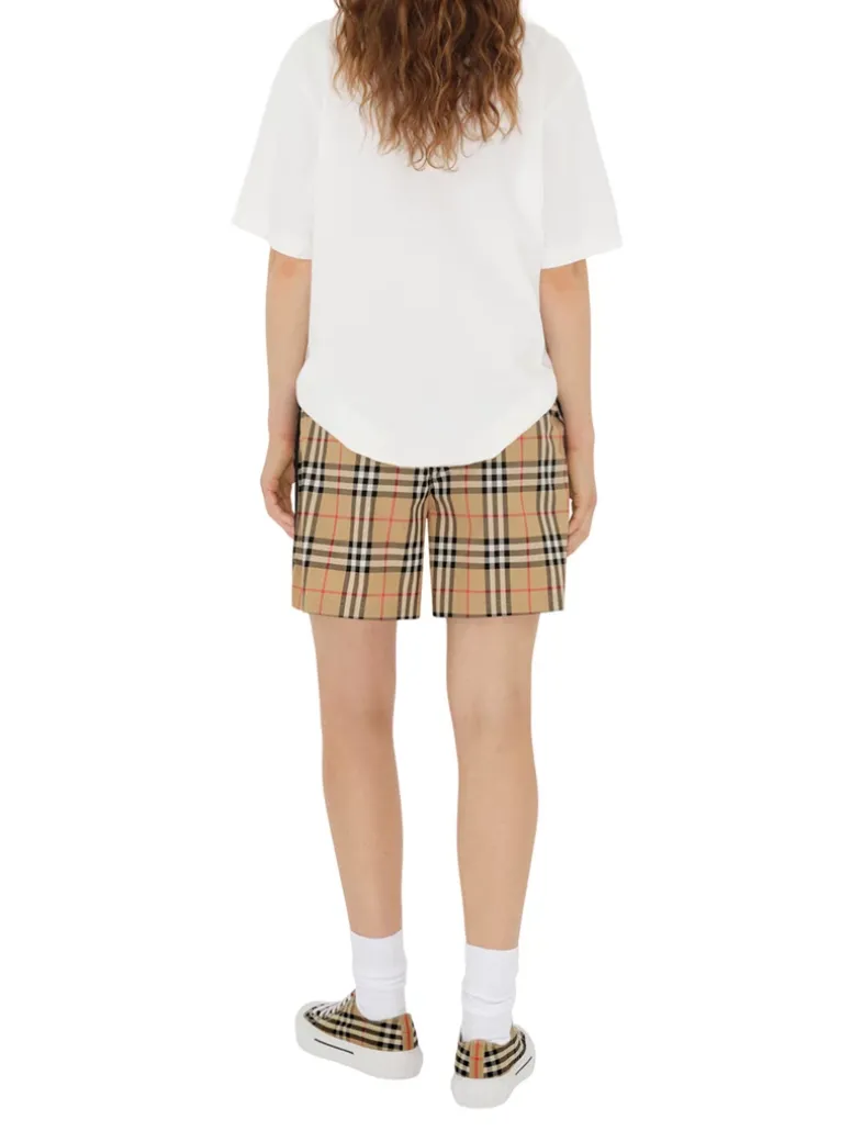Check Stretch Cotton Shorts