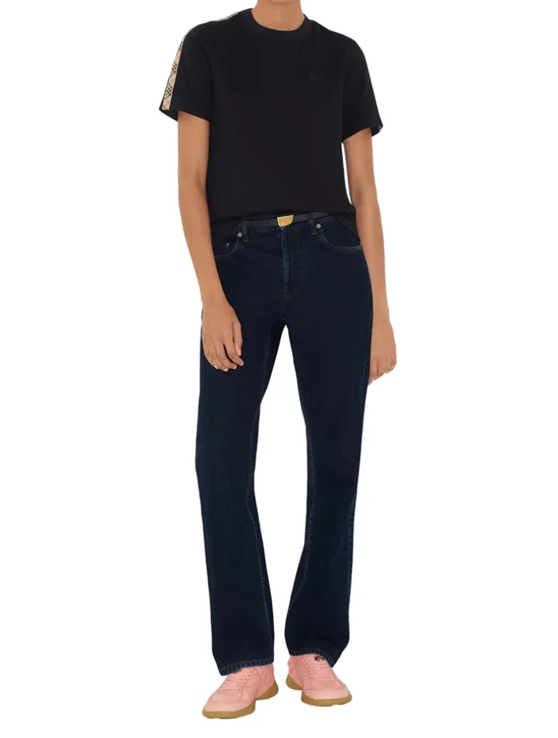 Check Trim Cotton T-shirt