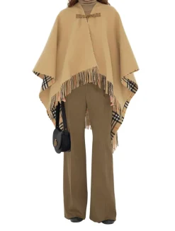Check Wool Cape
