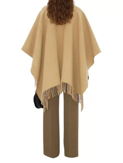 Check Wool Cape