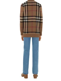 Check Wool Cashmere Cardigan