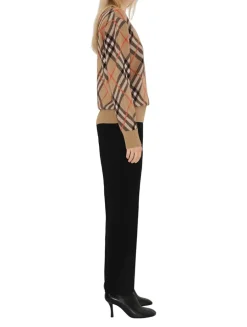 Check Wool Mohair Blend Sweater