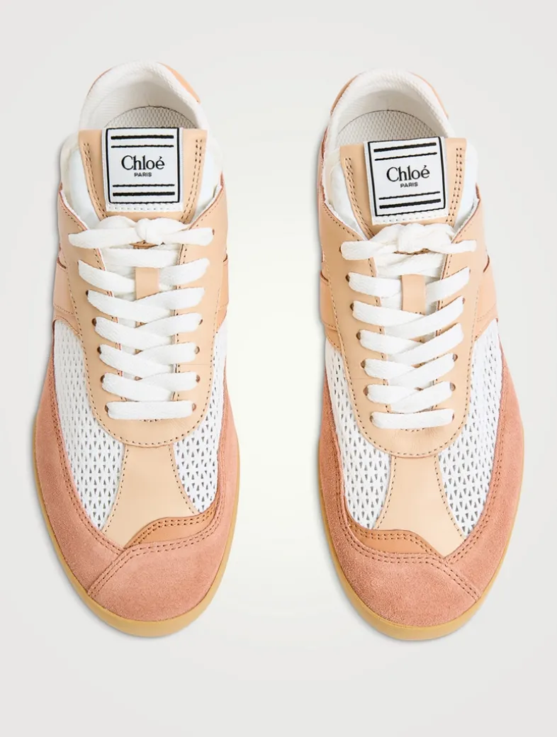 Chloé Kick Leather And Mesh Sneakers