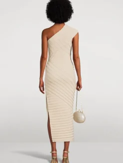 Cielo One-Shoulder Knit Midi Dress