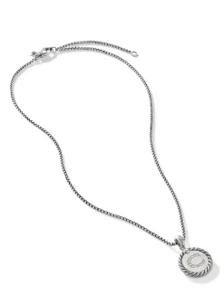 C Initial Charm In Sterling Silver With Pavé Diamonds