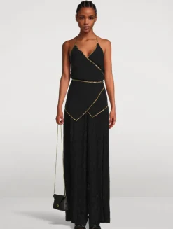 Cisse Wrap-Front Halter Top
