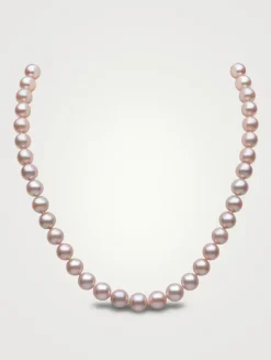 Classic 18K Gold Pink Freshwater Pearl Necklace