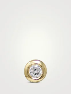 Cléo 14K Gold Round Stud Earring With Diamond