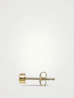 Cléo 14K Gold Round Stud Earring With Diamond